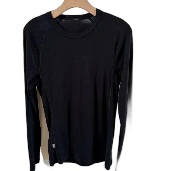 Icebreaker Merino Wool Round Neck Long Sleeve Base Layer in Black M - Picture 3 of 8